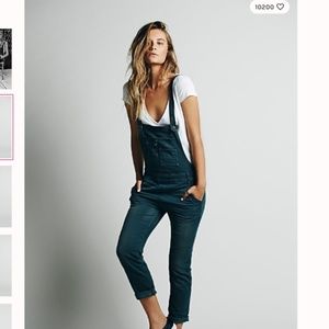 Free People Washed Denim Overalls sz 25
